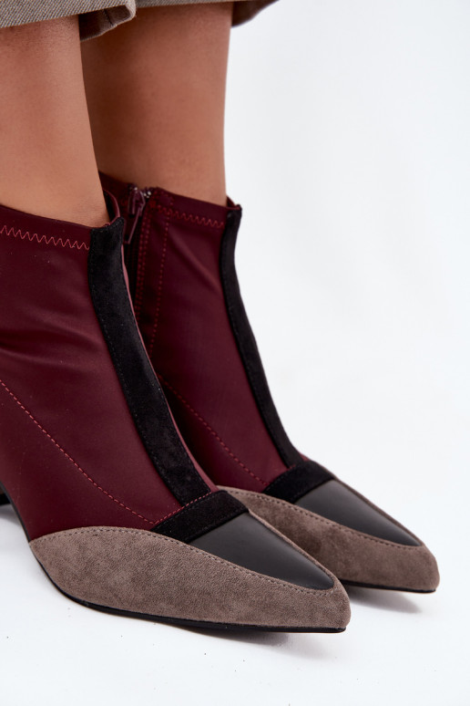 Women's ankle boots with chunky heel zip Bordeaux Delvane Women's ankle boots with chunky heel zip Bordeaux Delvane