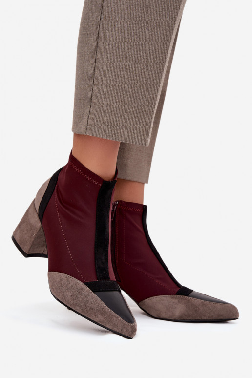Women's ankle boots with chunky heel zip Bordeaux Delvane Women's ankle boots with chunky heel zip Bordeaux Delvane