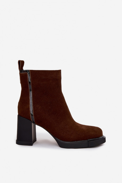 Women's Ankle Boots Made of Natural Suede on Heel Vinceza 91141 Brown Women's Ankle Boots Made of Natural Suede on Heel Vinceza 91141 Brown