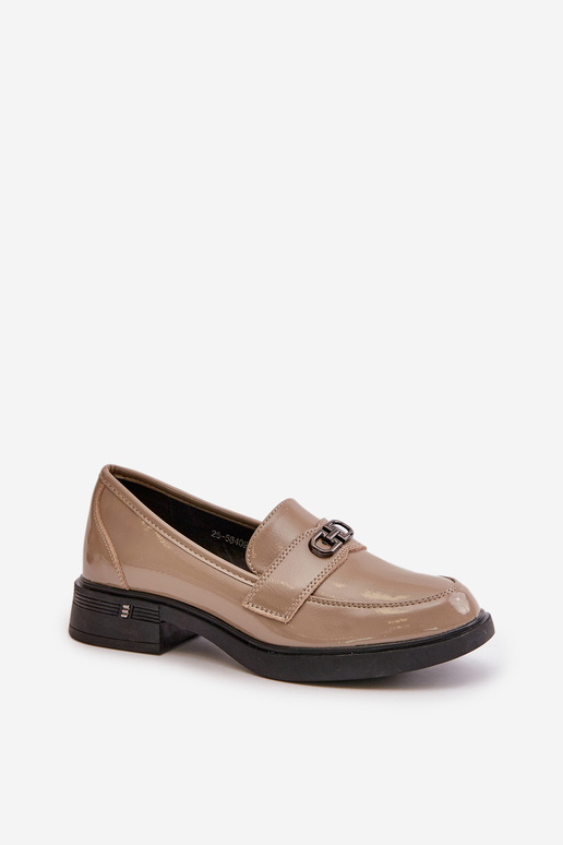 copy of Patent Leather Platform Loafers Beige Ronin