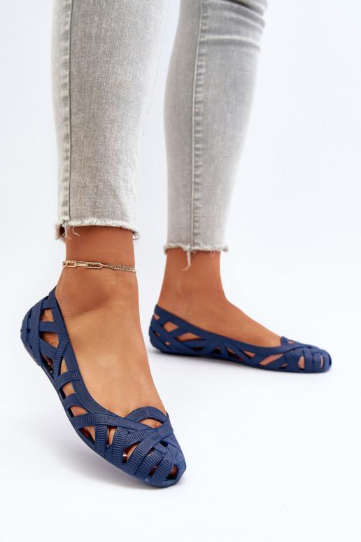 Women's Rubber Ballerina Flats Navy Blue Salam Women's Rubber Ballerina Flats Navy Blue Salam