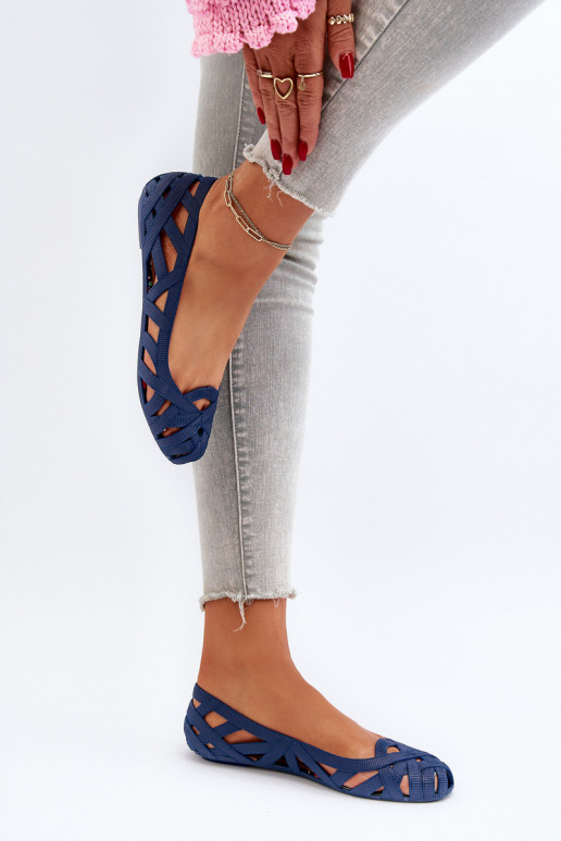 Women's Rubber Ballerina Flats Navy Blue Salam Women's Rubber Ballerina Flats Navy Blue Salam
