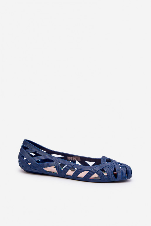 Women's Rubber Ballerina Flats Navy Blue Salam Women's Rubber Ballerina Flats Navy Blue Salam