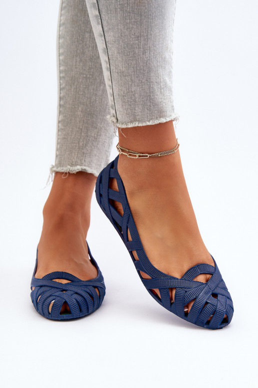 Women's Rubber Ballerina Flats Navy Blue Salam Women's Rubber Ballerina Flats Navy Blue Salam