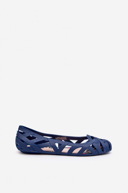 Women's Rubber Ballerina Flats Navy Blue Salam Women's Rubber Ballerina Flats Navy Blue Salam
