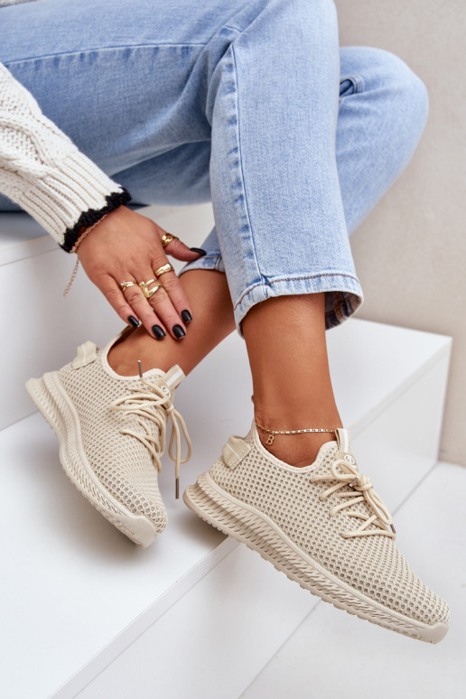 Mesh Slip On Sports Shoes Women Beige Harice Mesh Slip On Sports Shoes Women Beige Harice