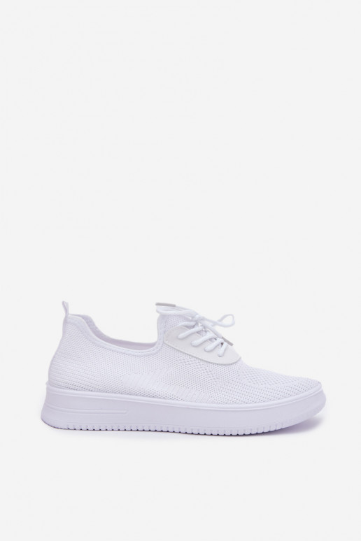 Women White Fabric Slip-On Sports Shoes on Platform Kalyra Women White Fabric Slip-On Sports Shoes on Platform Kalyra