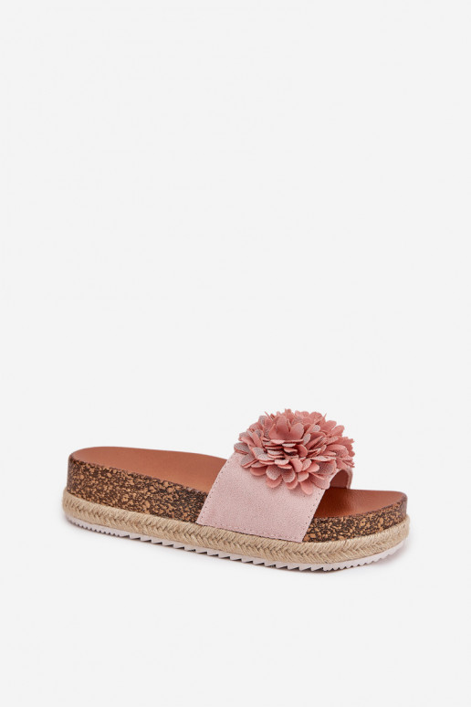 Women's Platform Sandals With Decorative Flowers Pink Tessara Women's Platform Sandals With Decorative Flowers Pink Tessara