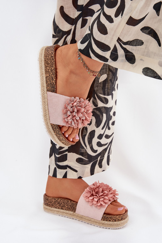Women's Platform Sandals With Decorative Flowers Pink Tessara Women's Platform Sandals With Decorative Flowers Pink Tessara