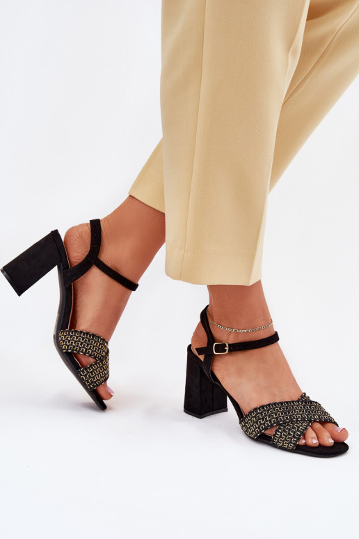 Women's Heeled Sandals Black Almera Women's Heeled Sandals Black Almera