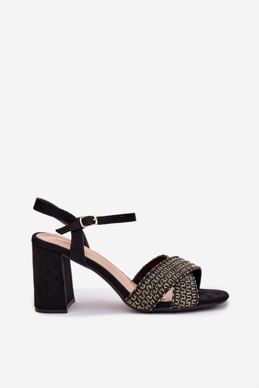 Women's Heeled Sandals Black Almera Women's Heeled Sandals Black Almera