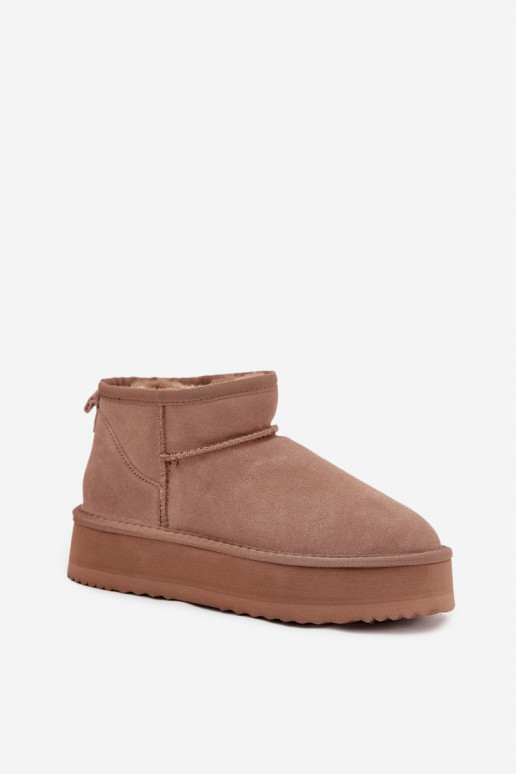Suede Snow Boots for Women on Platform Vinceza 97962 Beige Suede Snow Boots for Women on Platform Vinceza 97962 Beige