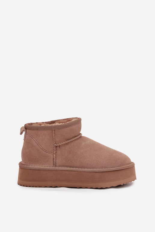 Suede Snow Boots for Women on Platform Vinceza 97962 Beige Suede Snow Boots for Women on Platform Vinceza 97962 Beige