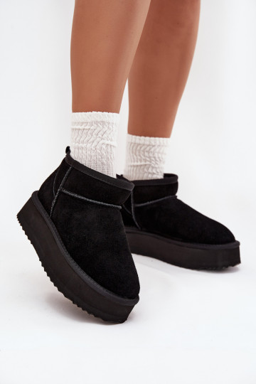 Suede Women's Snow Boots on Platform Vinceza 97962 Black 2