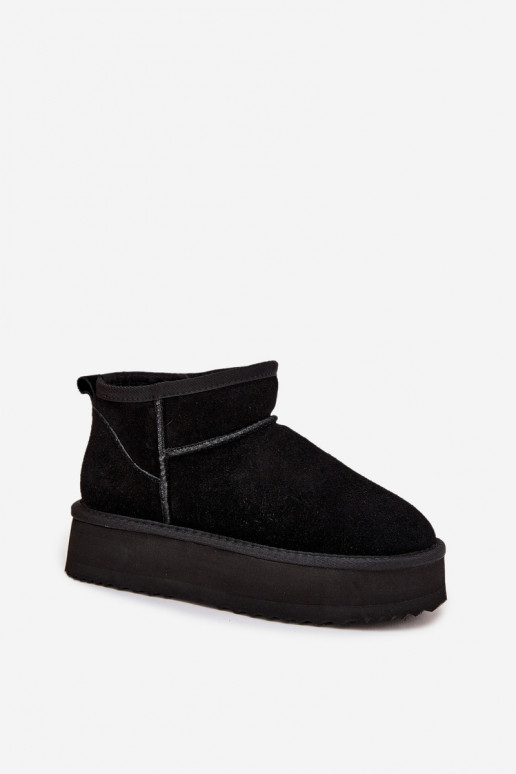 Suede Women's Snow Boots on Platform Vinceza 97962 Black Suede Women's Snow Boots on Platform Vinceza 97962 Black
