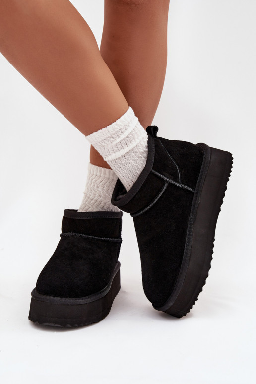 Suede Women's Snow Boots on Platform Vinceza 97962 Black Suede Women's Snow Boots on Platform Vinceza 97962 Black