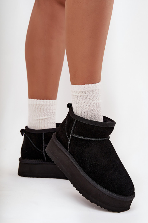 Suede Women's Snow Boots on Platform Vinceza 97962 Black Suede Women's Snow Boots on Platform Vinceza 97962 Black