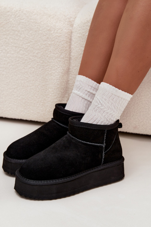 Suede Women's Snow Boots on Platform Vinceza 97962 Black Suede Women's Snow Boots on Platform Vinceza 97962 Black