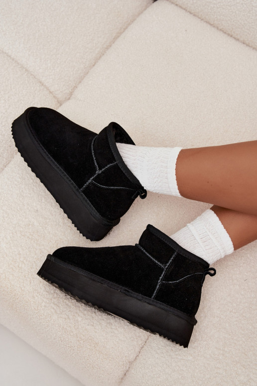 Suede Women's Snow Boots on Platform Vinceza 97962 Black Suede Women's Snow Boots on Platform Vinceza 97962 Black