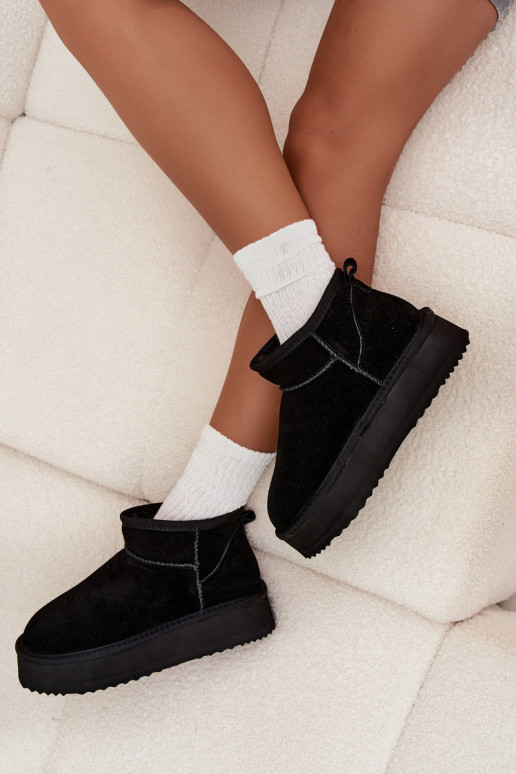 Suede Women's Snow Boots on Platform Vinceza 97962 Black Suede Women's Snow Boots on Platform Vinceza 97962 Black