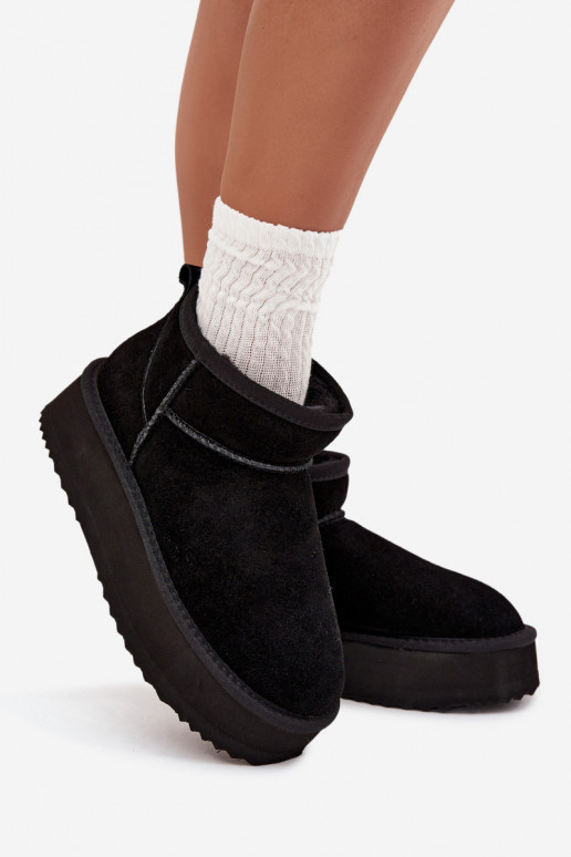 Suede Women's Snow Boots on Platform Vinceza 97962 Black Suede Women's Snow Boots on Platform Vinceza 97962 Black