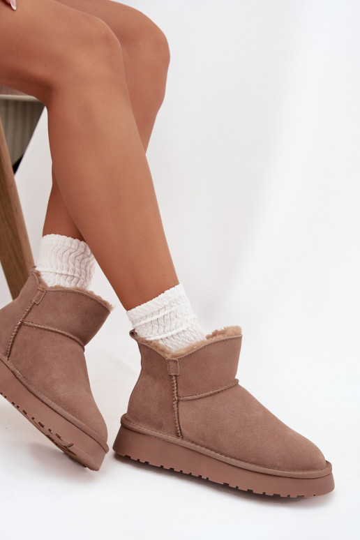 Suede Snow Boots for Women on Platform Vinceza 97962 Beige Suede Snow Boots for Women on Platform Vinceza 97962 Beige