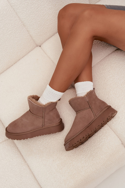 Suede Snow Boots for Women on Platform Vinceza 97962 Beige Suede Snow Boots for Women on Platform Vinceza 97962 Beige