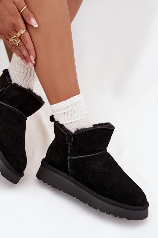 Snow boots made of natural suede lined with fur Vinceza 97961 Black Snow boots made of natural suede lined with fur Vinceza 97961 Black