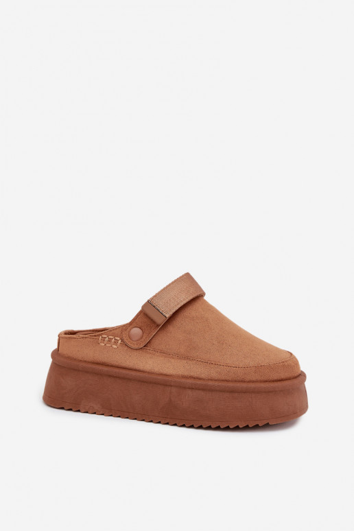 Women's Snow Boots On Platform With Velcro Camel Jorielle Women's Snow Boots On Platform With Velcro Camel Jorielle