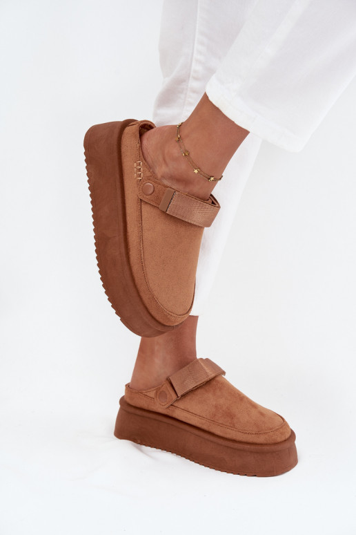 Women's Snow Boots On Platform With Velcro Camel Jorielle Women's Snow Boots On Platform With Velcro Camel Jorielle