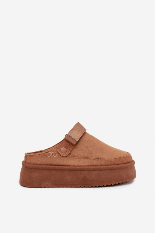 Women's Snow Boots On Platform With Velcro Camel Jorielle Women's Snow Boots On Platform With Velcro Camel Jorielle