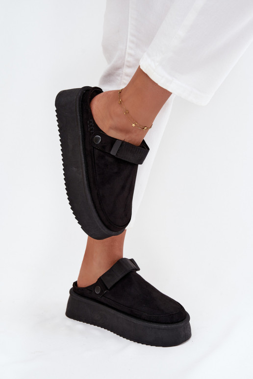 Women's snow boots on platform with velcro black Jorielle