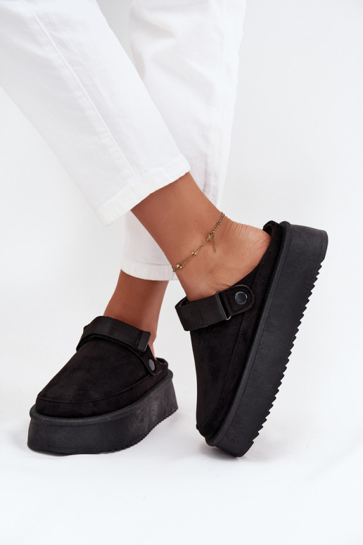 Women's snow boots on platform with velcro black Jorielle