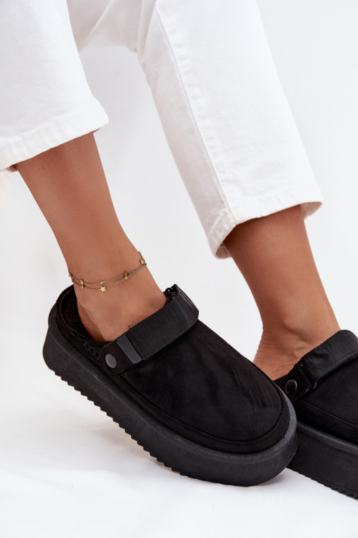 Women's snow boots on platform with velcro black Jorielle