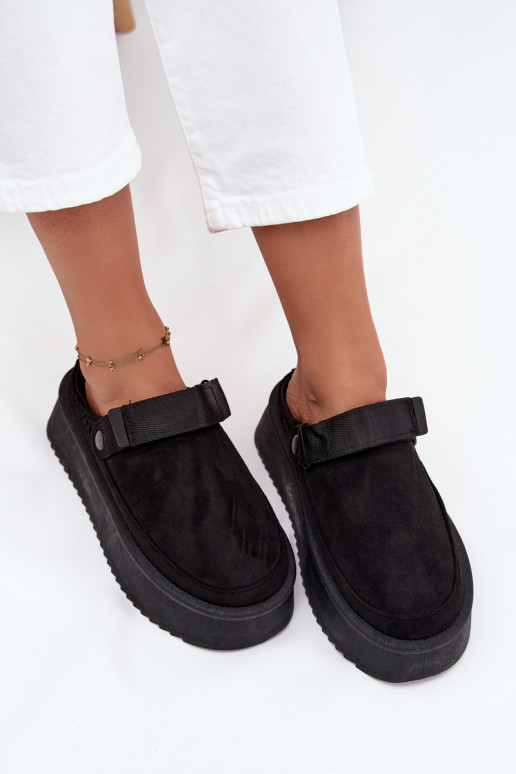 Women's snow boots on platform with velcro black Jorielle