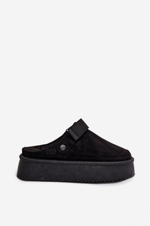 Śniegowce Damskie Na PlatformiewithRzepem Czarne Jorielle