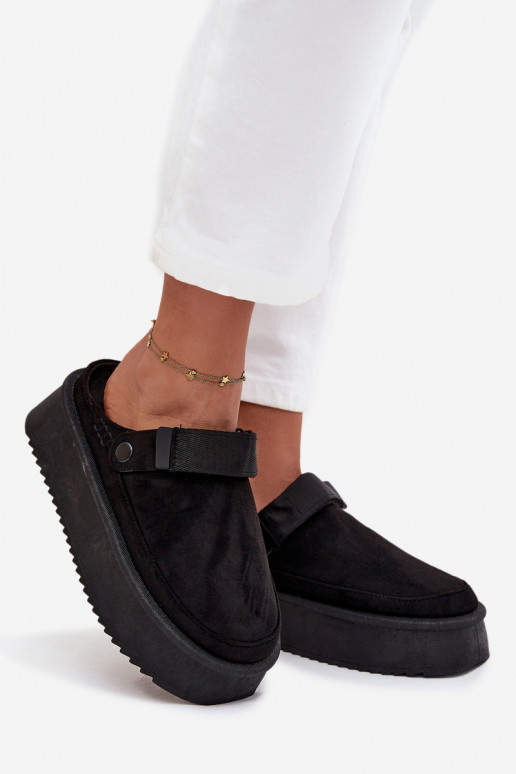 Women's snow boots on platform with velcro black Jorielle