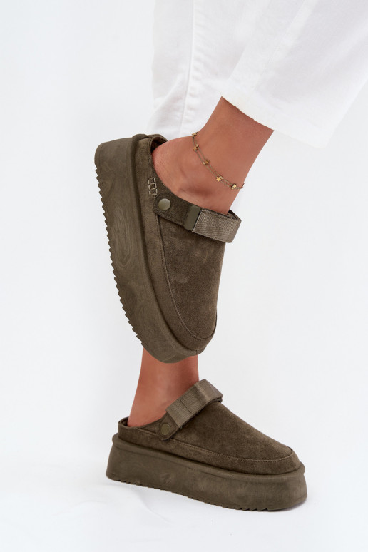Women's Snow Boots on Platform with Velcro Dark Green Jorielle Women's Snow Boots on Platform with Velcro Dark Green Jorielle