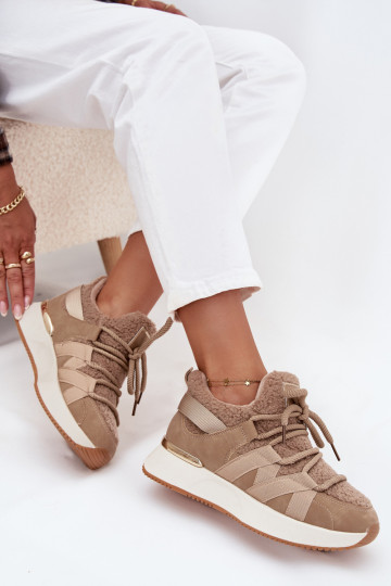 Insulated Women's Sneakers Platform Beige Juvira 2