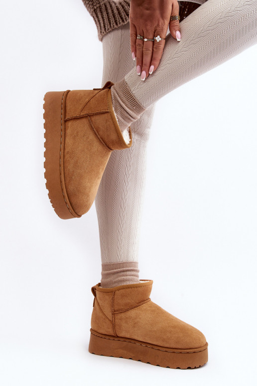 Women's Snow Boots on Platform with Faux Fur Lining Camel Xamella Women's Snow Boots on Platform with Faux Fur Lining Camel Xamella