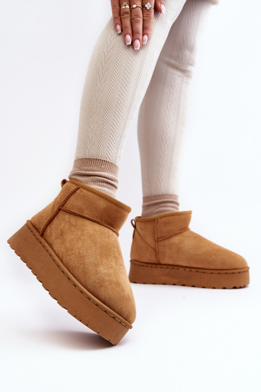 Women's Snow Boots on Platform with Faux Fur Lining Camel Xamella Women's Snow Boots on Platform with Faux Fur Lining Camel Xamella