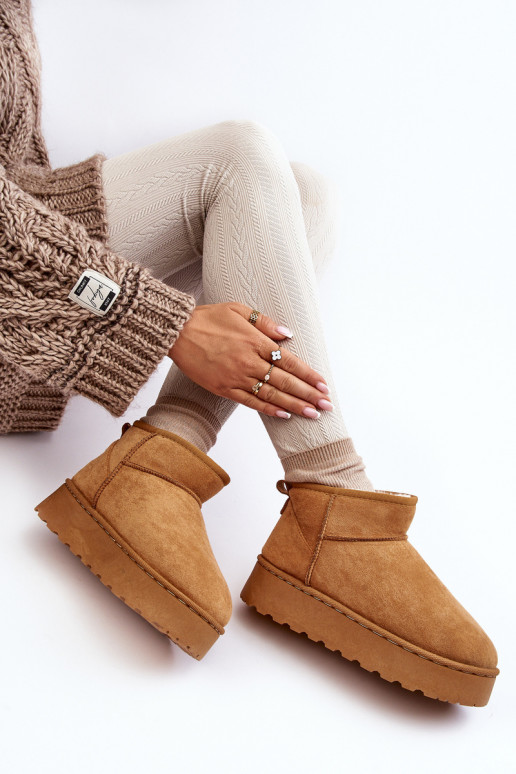 Women's Snow Boots on Platform with Faux Fur Lining Camel Xamella Women's Snow Boots on Platform with Faux Fur Lining Camel Xamella