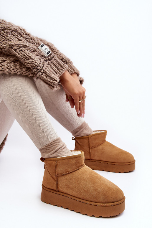 Women's Snow Boots on Platform with Faux Fur Lining Camel Xamella Women's Snow Boots on Platform with Faux Fur Lining Camel Xamella