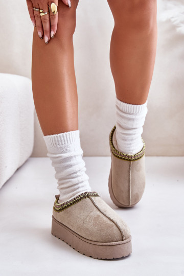 Women's Platform Winter Boots Insulated With Fur Green Straps 2