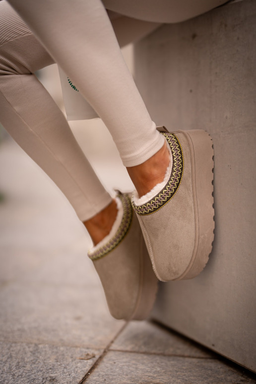 Women's Platform Winter Boots Insulated With Fur Green Straps Women's Platform Winter Boots Insulated With Fur Green Straps