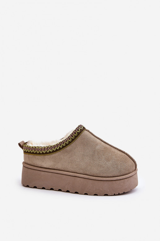 Women's Platform Winter Boots Insulated With Fur Green Straps Women's Platform Winter Boots Insulated With Fur Green Straps