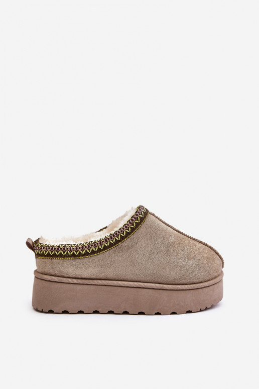 Women's Platform Winter Boots Insulated With Fur Green Straps Women's Platform Winter Boots Insulated With Fur Green Straps