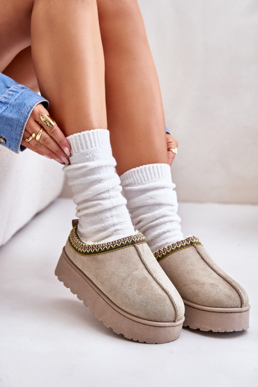 Women's Platform Winter Boots Insulated With Fur Green Straps Women's Platform Winter Boots Insulated With Fur Green Straps