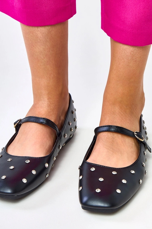 Czarne balerinki z kryształkami Heidi Czarne balerinki z kryształkami Heidi