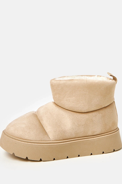 Jasnobeżowe ocieplane śniegowce na... Jasnobeżowe ocieplane śniegowce na...